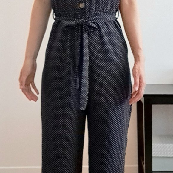 Navy polka dots jumpsuit - size: xs - Picture 2 of 5